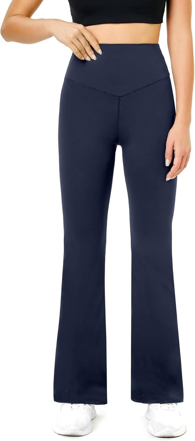 Detalle 2 de Glacspyg leggings de yoga flare taille haute pour femme, contrôle abdominal et séchage rapide