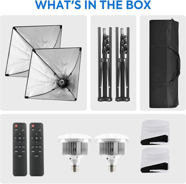 Thumbnail 6 de Heorryn 85W 2-Pack Softbox Lighting Kit with Remote Control (40cm) – 2700K–6400K LED Continuous Lights