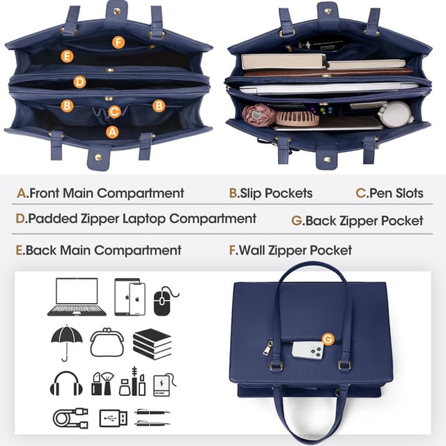 Detalle de NEWHEY Shopper Handtasche für 15,6 Zoll