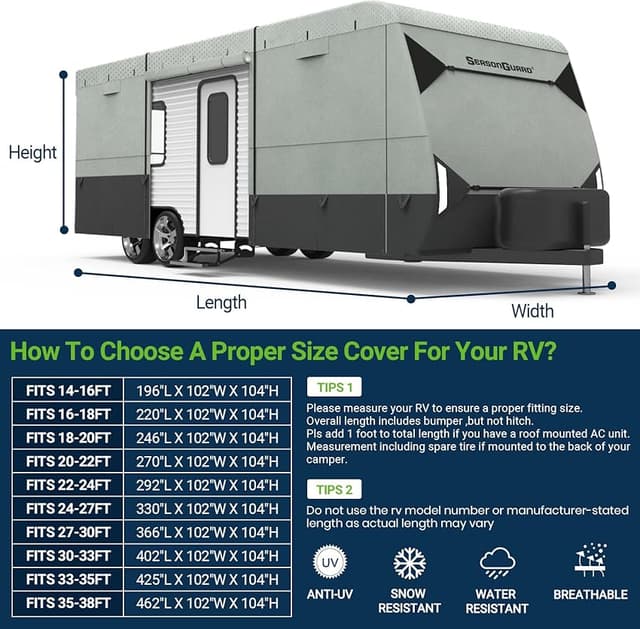 Thumbnail 4 de Season Guard RV Cover 7-Layer Waterproof Camper Cover 🏕