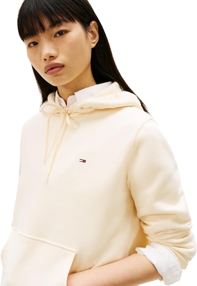 Detalle de Tommy Jeans Damen Hoodie Flag Regular Fit mit Kapuze und Sweat-Futter