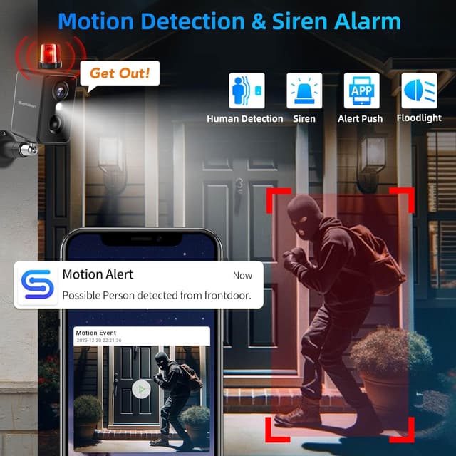 Detalle de Septekon 2K Security Camera 3MP outdoor