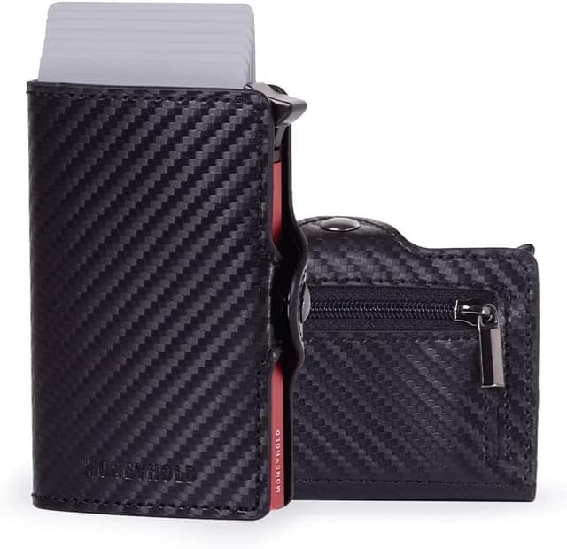 Detalle de Moneyhold portafoglio uomo slim con RFID/NFC e porta carte fino a 10—anche con portamonete