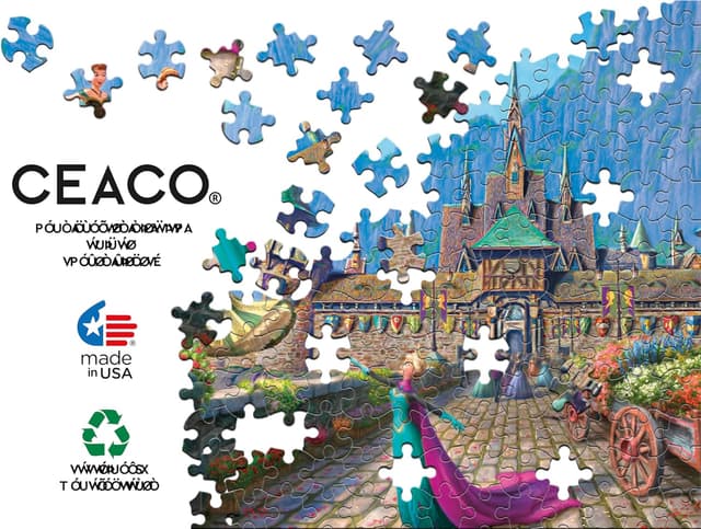 Detalle de Ceaco Thomas Kinkade Disney Frozen Celebration in Arendelle 1000-Piece Jigsaw Puzzle