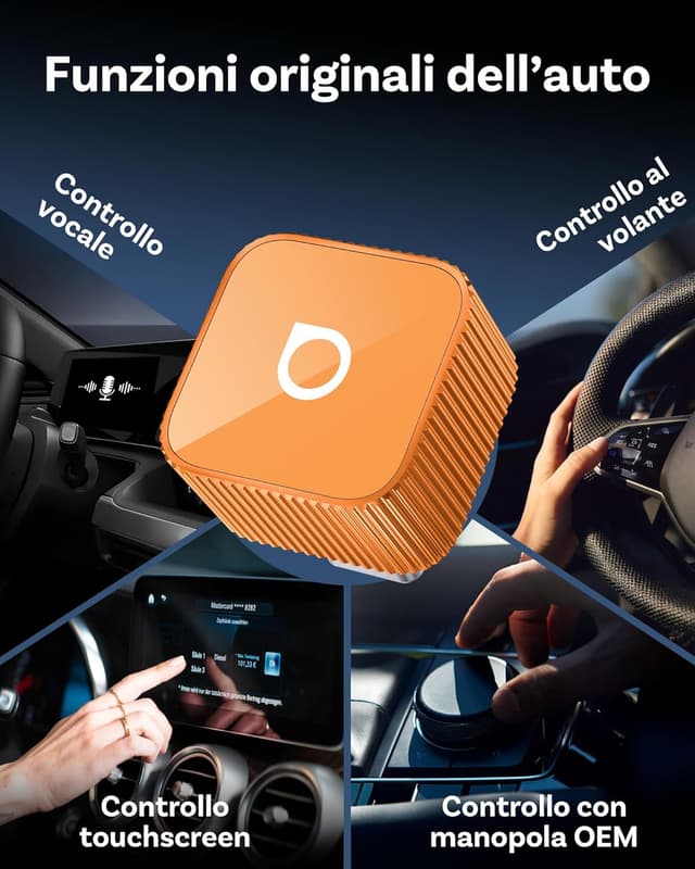 Detalle 2 de Ottocast Mini Slim 2026 Version: adattatore wireless CarPlay e Android Auto su USB‑C