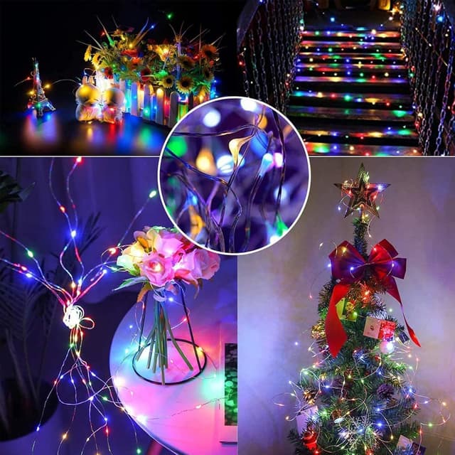 Detalle 2 de Ligarko Solar Fairy Lights Outdoor (2 Pack, 240 LED/80ft) IP65 Waterproof with 8 Lighting Modes