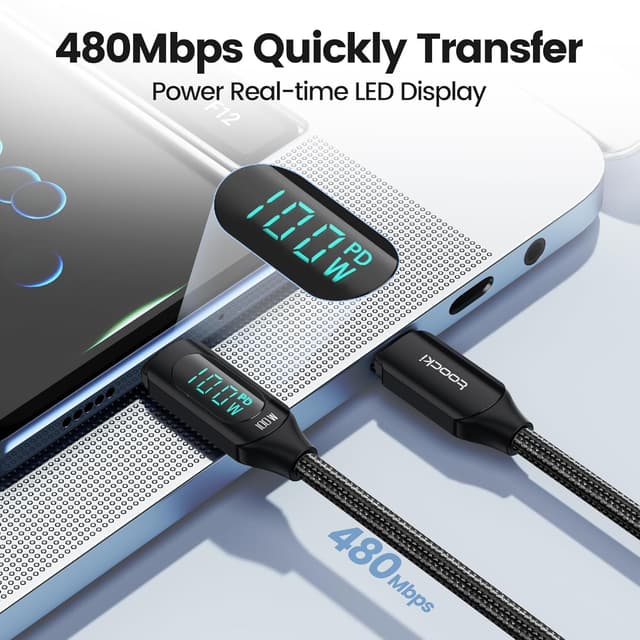 Thumbnail 4 de toocki Cable USB C a USB C 100 W ⚡ Carga Rápida 2M