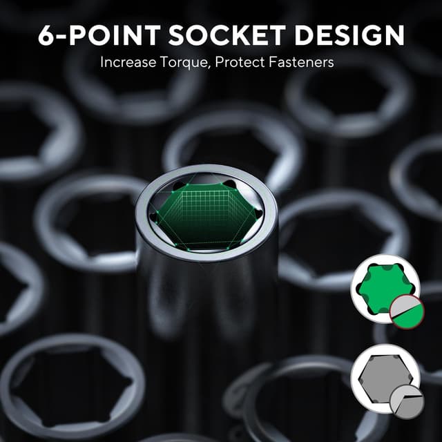 Thumbnail 3 de Ginour 20PCs Impact Socket Set 8–24mm