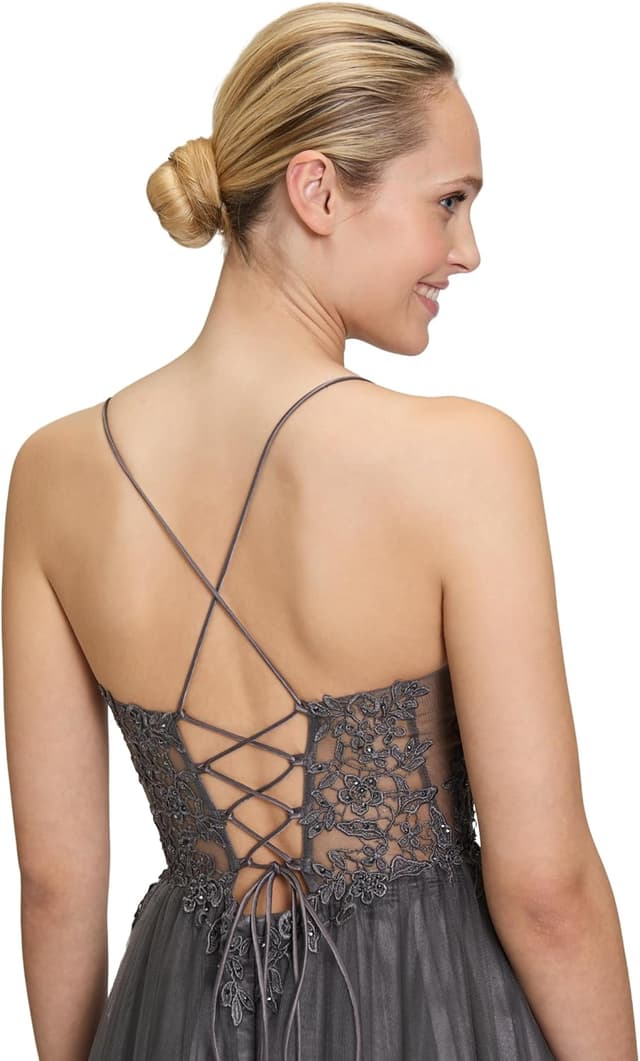 Detalle 2 de Vera Mont Damen Abendkleid mit Stickerei Maxi