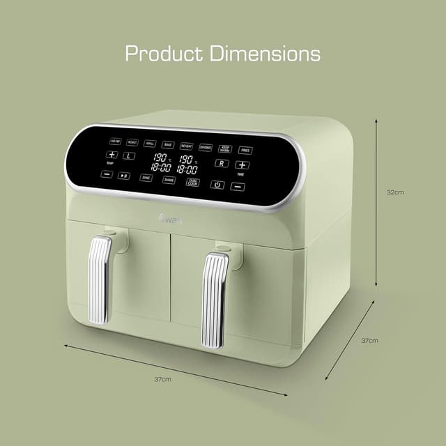 Thumbnail 5 de Swan SD10519G Retro Dual Basket Air Fryer 8L