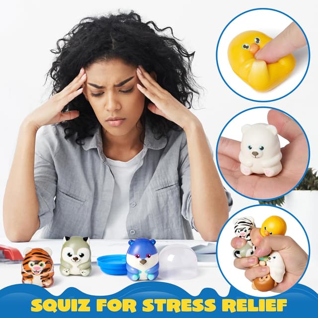 Detalle de JOYIN 20er-Set Squishies: Anti-Stress-Fidget mit Tiermotiven für Kinder ab 3 Jahren