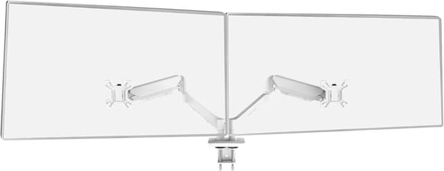 Detalle de Mars Gaming MARM-PRO2, supporto doppio per monitor fino a 27” con doppia molla a gas e compatibilità VESA 75x75/100x100 (bianco)