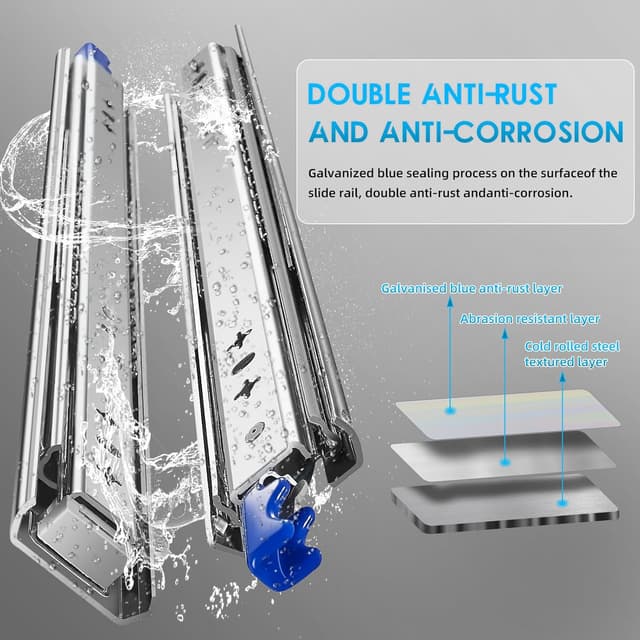 Thumbnail 6 de AOLISHENG Guide per cassetti pesanti con serratura, carico 120 kg 🛠