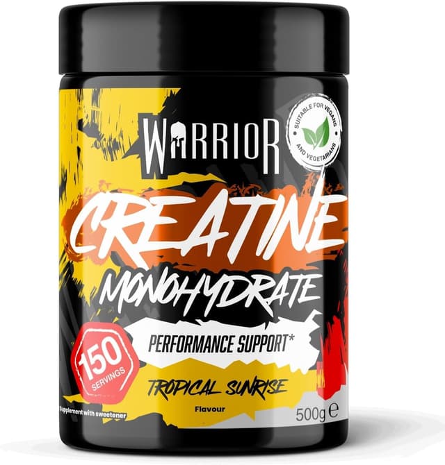 Detalle de Warrior Creatine Monohydrate Pulver (mikronisiert) – vegan, zuckerfrei, 500 g, Tropical Sunrise