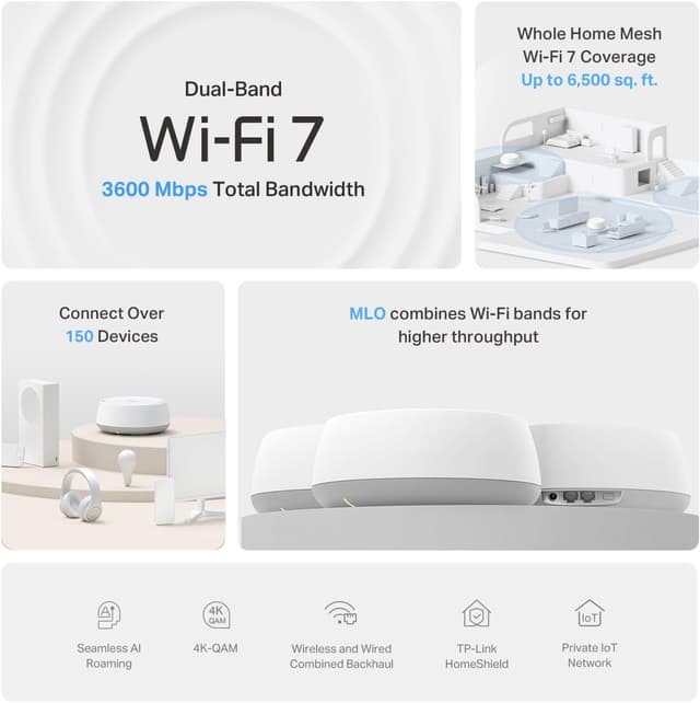 Thumbnail 2 de TP-Link Deco 7 BE23 WiFi 7 6,500 sqft