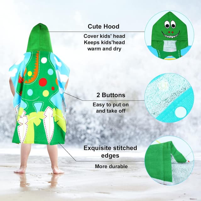 Detalle 2 de Badeponcho Kinder 70 x 60 cm aus Baumwolle