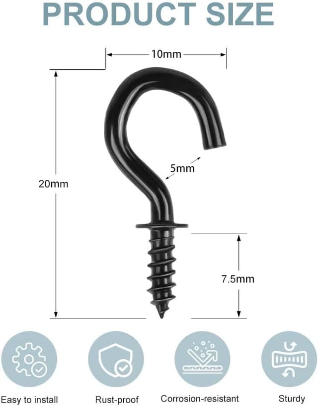 Thumbnail 2 de vsshe Crochets À Vis 70 pièces 1/2 pouce