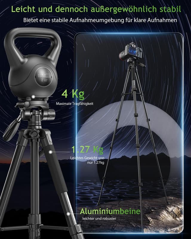 Detalle de CAMBOFOTO Aluminium Kamerastativ 188 cm