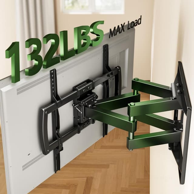 Detalle 2 de Full Motion TV Wall Mount Bracket for 32–85 inch TVs (Dual Articulating Arms, Tilt/Swivel/Extension/Leveling) — Up to 132 lbs