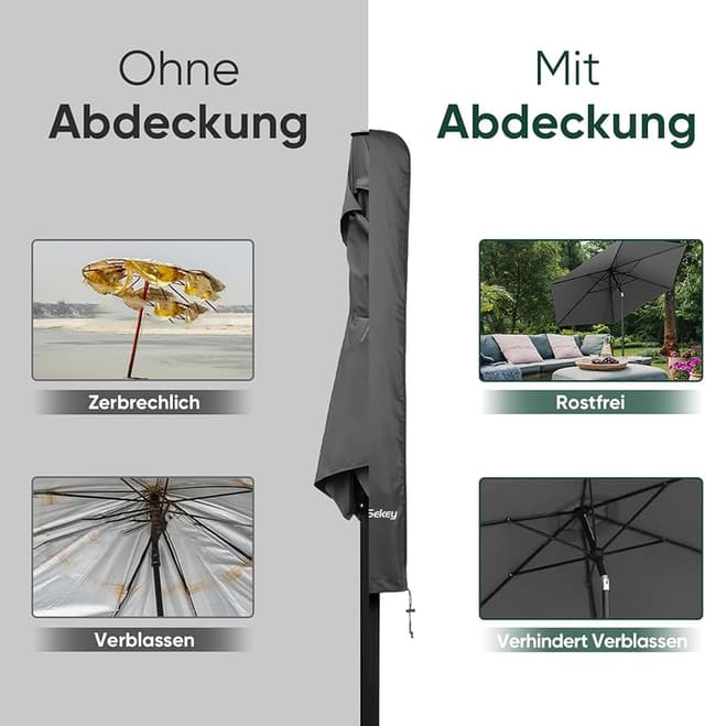 Detalle 2 de Sekey Funda para Parasol 200 cm, impermeable y UV ☂