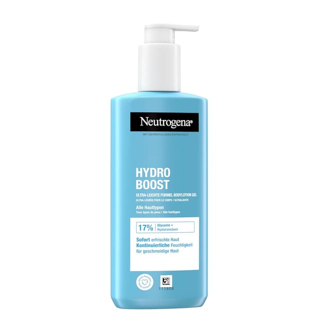 Detalle de Neutrogena Hydro Boost Bodylotion Gel (3×250 ml) – ultra-leichte Körperlotion mit 17% Glycerin & Hyaluronsäure