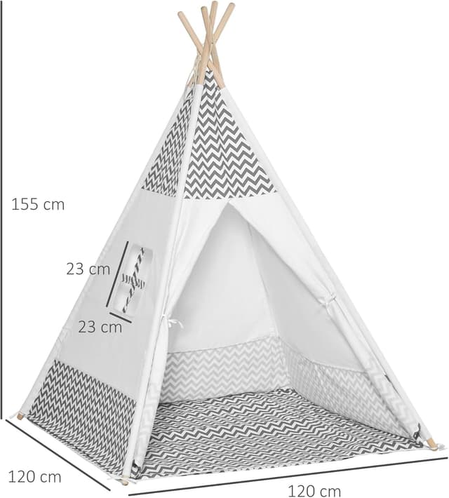 Thumbnail 6 de HOMCOM Tienda infantil Tipi 120x120x155 cm