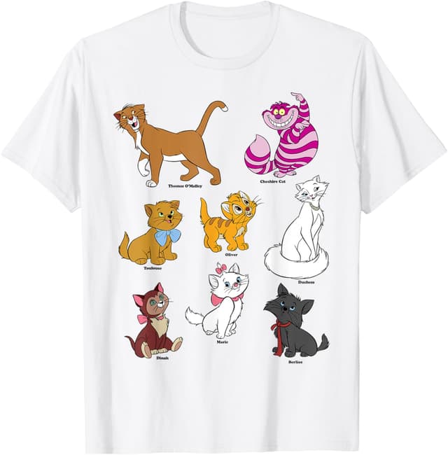 Detalle de Maglietta Disney Mickey e i suoi amici “Cats Portraits”