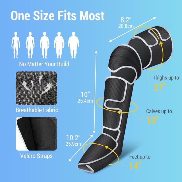 Detalle 2 de COMFIER Beinmassagegerät mit Kompression & Wärme für Waden, Knie und Fuß – 3 Heizstufen, 3 Intensitäten