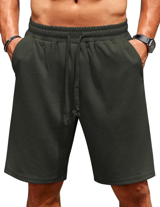 Detalle de COOFANDY Herren Kurze Jogginghose mit Taschen – leichte Sommer-Shorts mit elastischem Bund