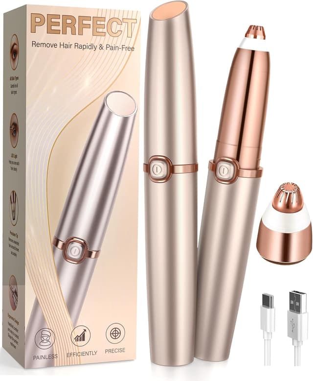 Detalle de Rechargeable Eyebrow Trimmer for Women with LED Light