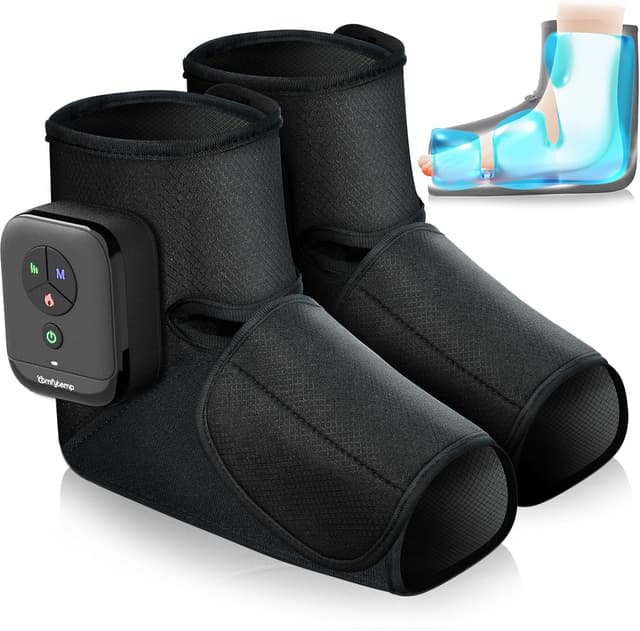 Detalle de Comfytemp kabelloses Fußmassagegerät mit Luftkompression, Akku (2500 mAh) & App-Steuerung für beide Füße