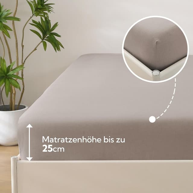 Detalle 2 de SOULFUL Spannbettlaken 120x200 cm mit 25 cm