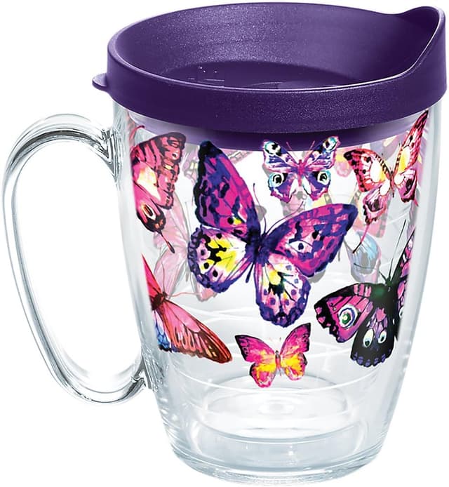 Detalle de Tervis Butterfly Passion Double-Walled Insulated Travel Tumbler Cup with Handle (16oz)