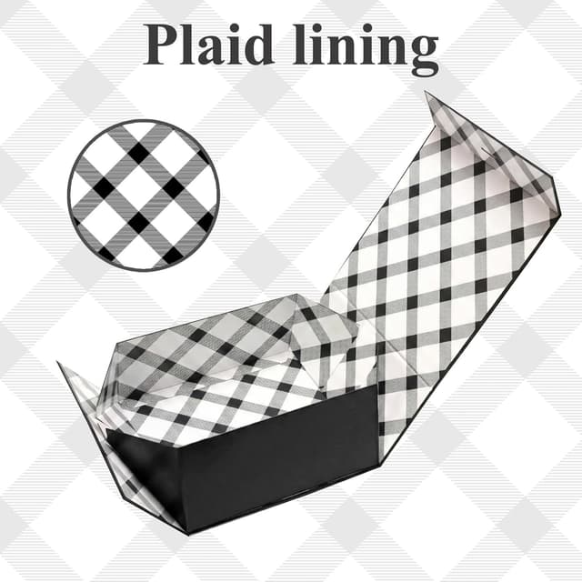 Detalle de Tekhoho Schwarze Geschenkbox mit Magnetdeckel – 22x22x10 cm Premium-Verpackung