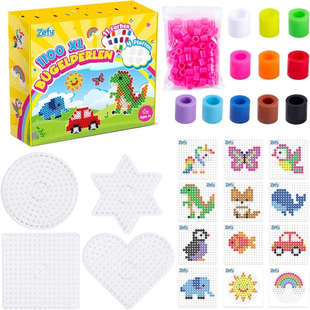 Detalle de Zefy 10mm Bügelperlen 1100 Stück 🧩