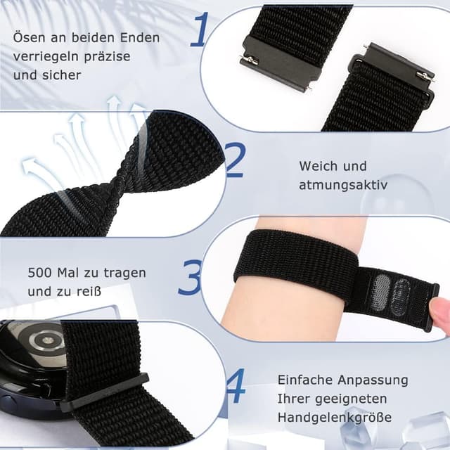 Thumbnail 4 de Runostrich Nylon Armband 20 mm atmungsaktiv verstellbar