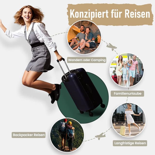 Thumbnail 6 de Samfolk 8-teilige Compression Packing Cubes – Koffer-Organizer mit Kompressionsfunktion (Grau)