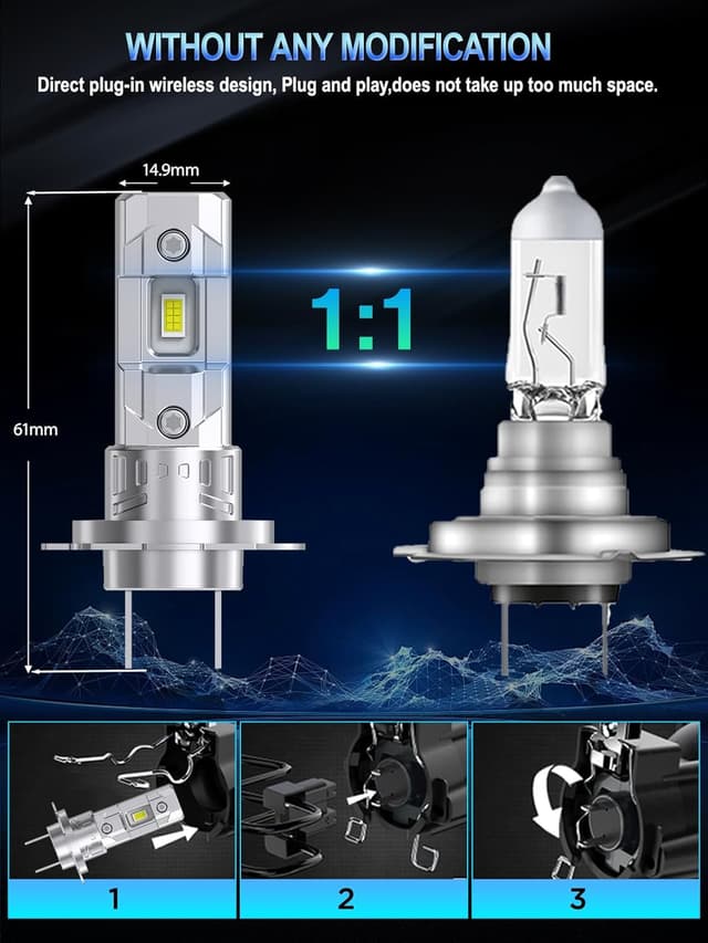 Thumbnail 4 de XELORD H7 LED Ampoules 14000LM 12V