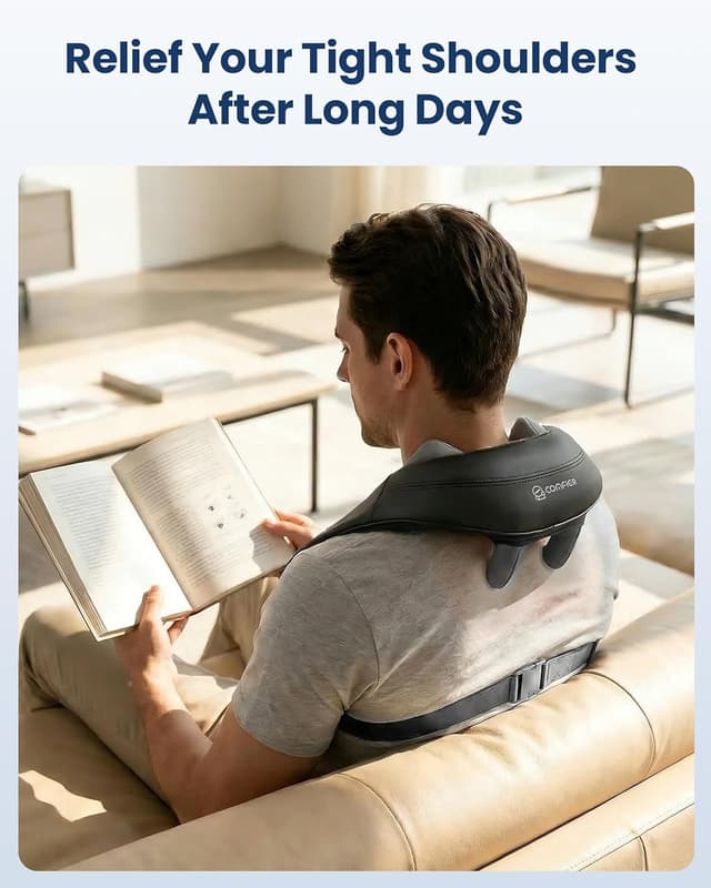 Detalle 2 de COMFIER Kabelloses Nackenmassagegerät 70 Min 💆