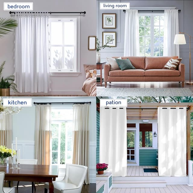 Thumbnail 5 de Curtain Rods for Windows 48-84 inch Adjustable Heavy Duty 3/4" 🪟