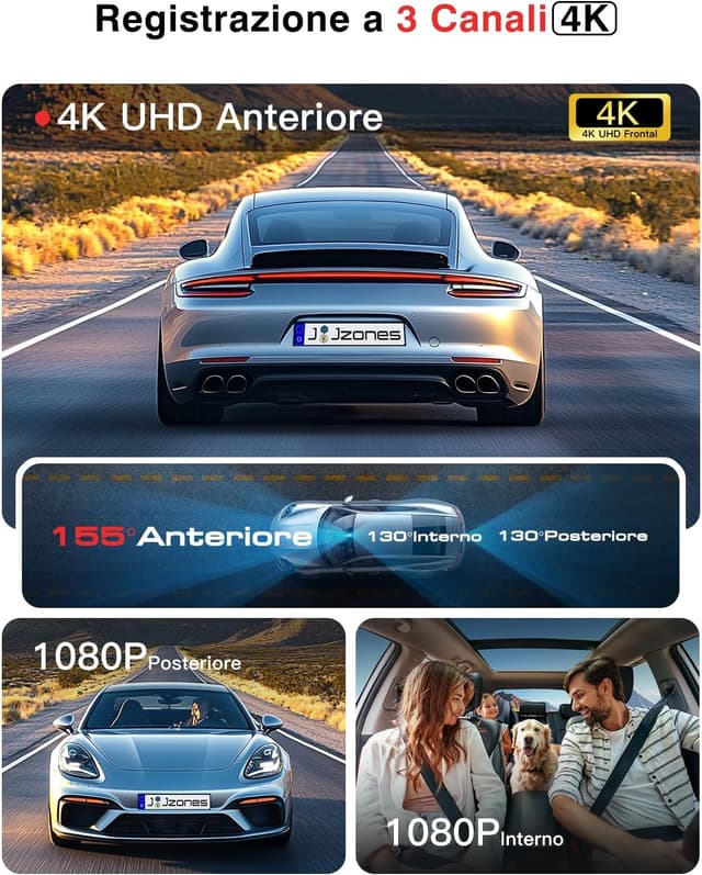 Thumbnail 1 de Jzones 3 Canale Dashcam 4K