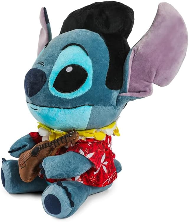 Detalle de Collectible Disney Lilo & Stitch Blue Hawaii Elvis Stitch HugMe Shaking Action Plush