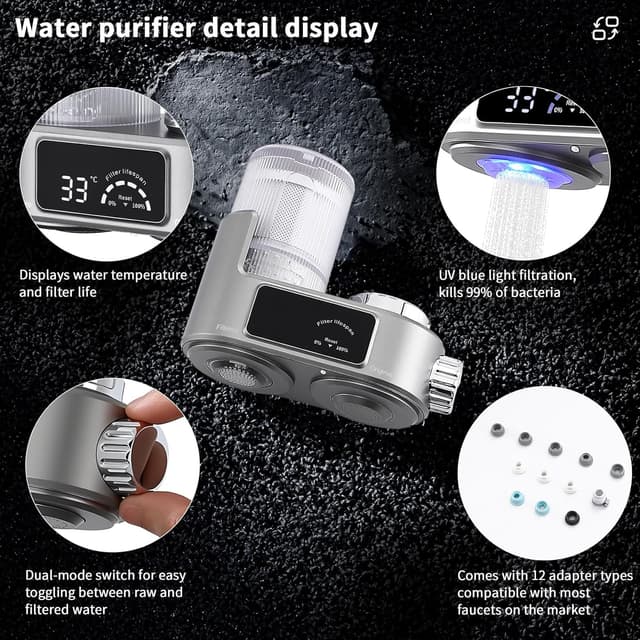 Thumbnail 5 de HOMELODY Wasserfilter Wasserhahn mit LED Anzeige 🚰