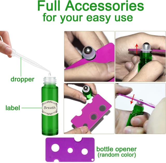 Detalle de 10ml Essential Oil Roller Bottles set