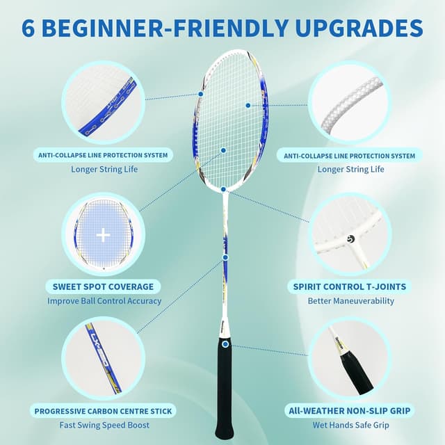 Thumbnail 2 de Senston Graphit Badminton-Set 2er Pack