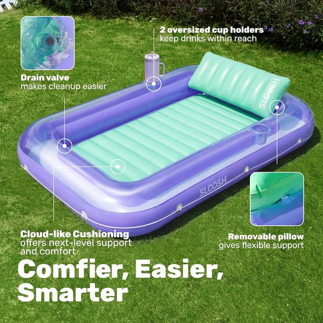 Thumbnail 3 de SLOOSH 70" Inflatable Tanning Pool Lounger