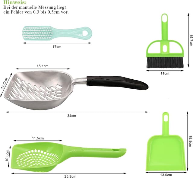 Detalle 2 de Katzenstreu Schaufel Set 4 Stück Grün