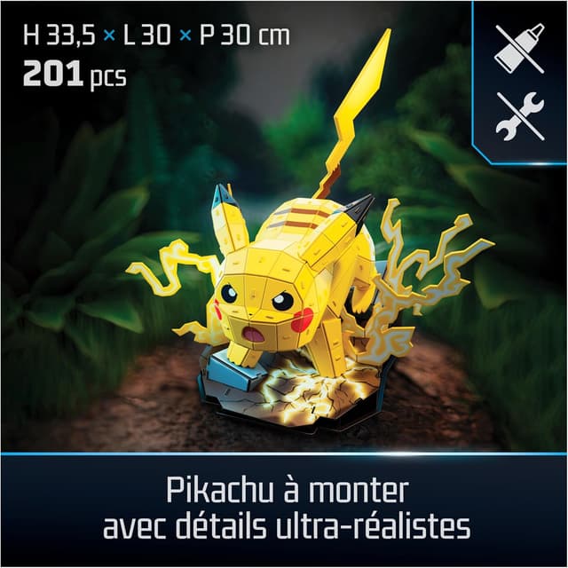 Detalle de 4D Build Puzzle 3D Pokémon – Maquette Pikachu (201 pièces) à construire et exposer