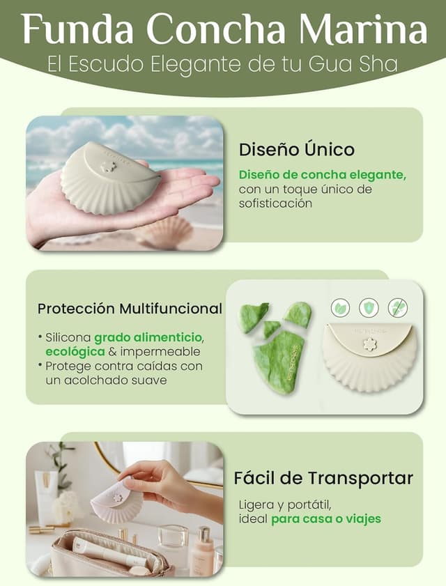 Detalle de Rena Chris Gua Sha Jade Facial Masajeador 100% natural