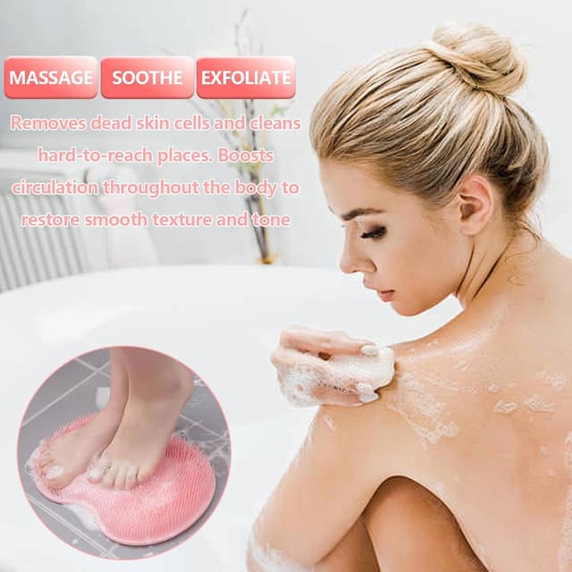 Detalle de 2Pcs Shower Foot Scrubber Wall-Mounted Exfoliator for Callus Removal